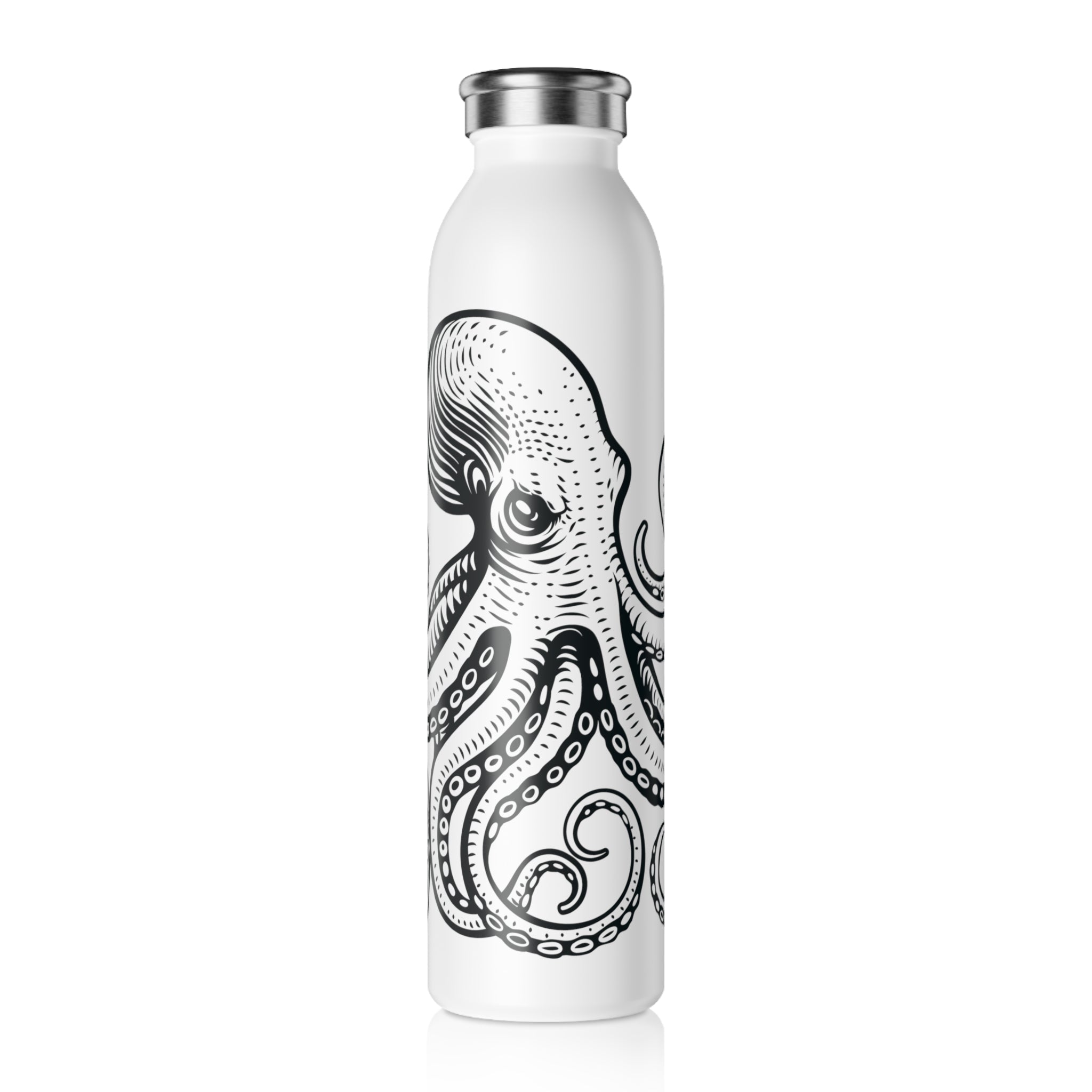 Octopus Slim Water Bottle — Nautical Reusable Stainless Steel Bottle